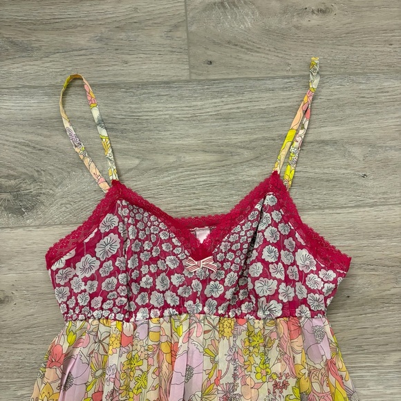 Liberty of London Pink and Yellow Floral Mini Dress - Picture 3 of 4